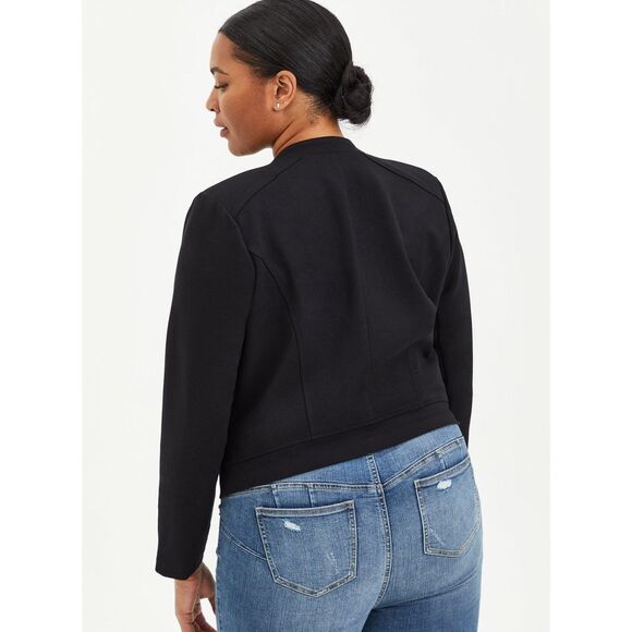 NWT Torrid Studio Black Ponte Zip-Front Motorcycle Jacket Women's Size 1X 14-16 - Picture 3 of 10